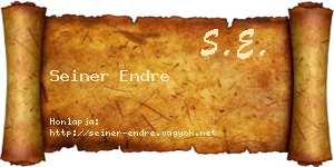Seiner Endre névjegykártya