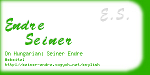endre seiner business card
